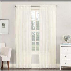 Lichtenberg No. 918 Emily Sheer Voile Curtain 1 Panel 59" W x 63" L Eggshell New